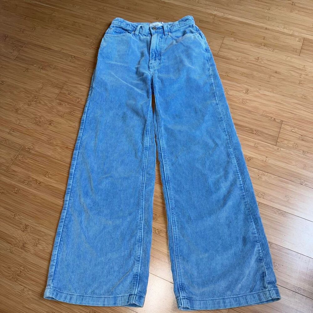 BDG Urban Outfitters High & Wide Corduroy Pants Womens 25x28 Blue Wide Leg